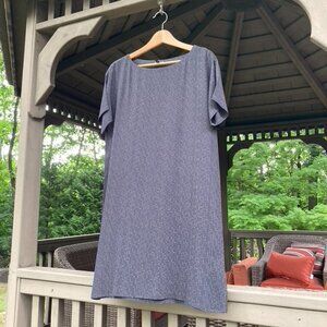 Eileen Fisher Short-sleeved Dress/Tunic XS Black (with dot/dash pattern)